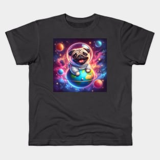 Pug on a planet Kids T-Shirt